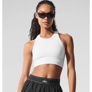 New ALO Yoga White Racerback Sports Bra